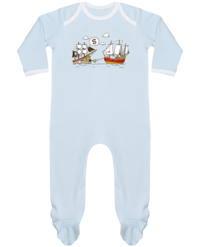 Baby Sleeper long sleeves Contrast Pirate by flyingmouse365