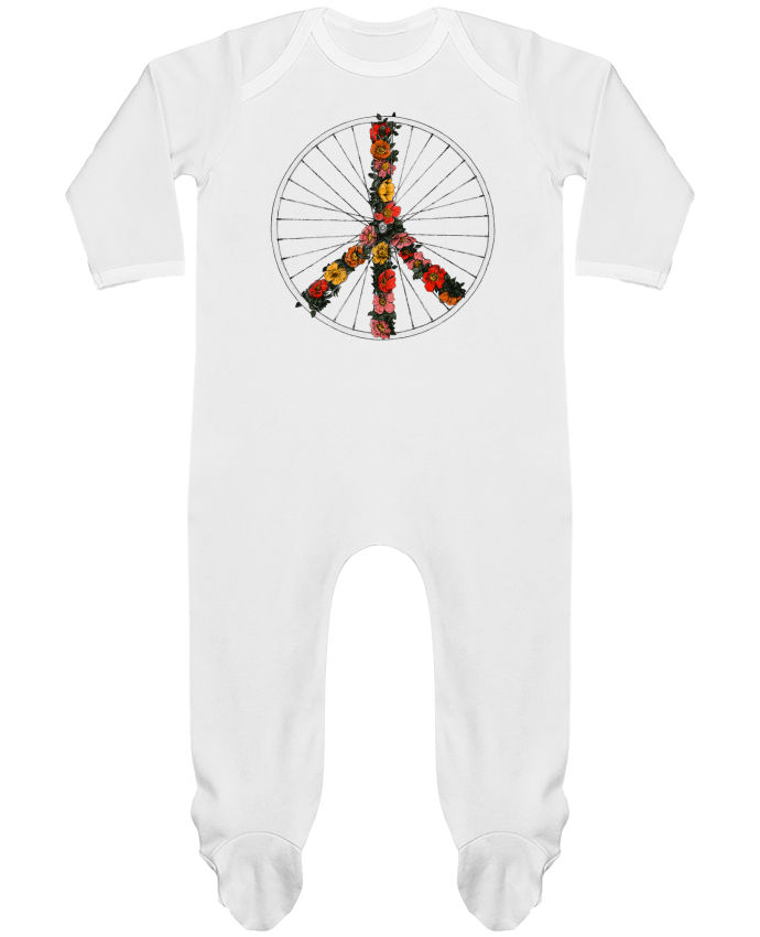 Baby Sleeper long sleeves Contrast Peace and Bike by Florent Bodart