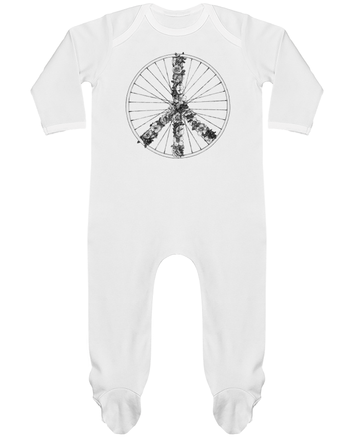 Baby Sleeper long sleeves Contrast Peace and Bike Lines by Florent Bodart