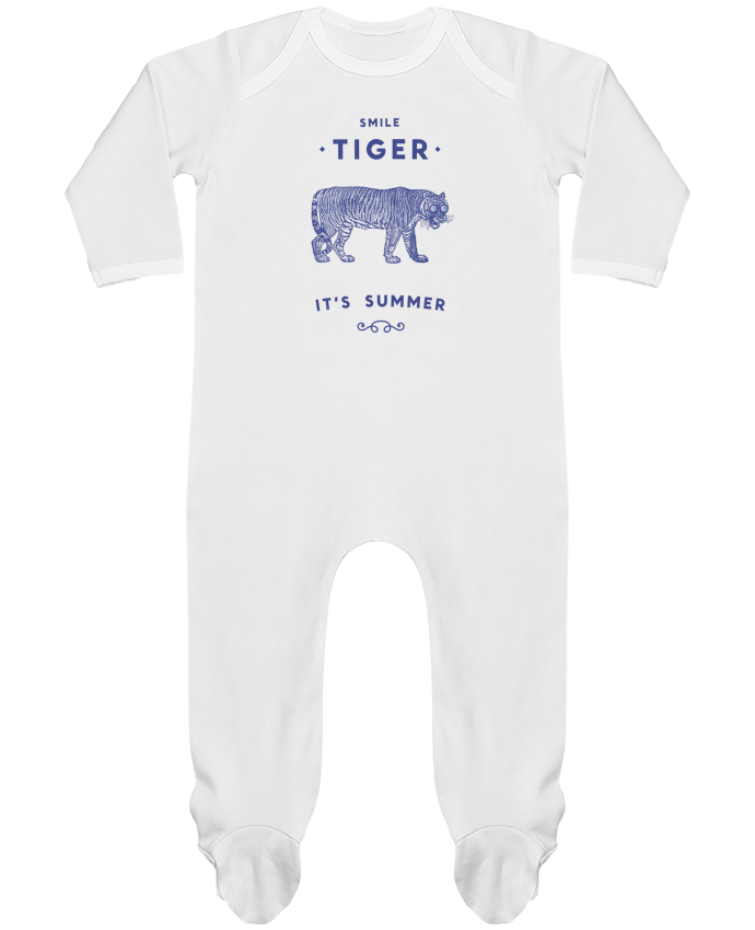 Baby Sleeper long sleeves Contrast Smile Tiger by Florent Bodart