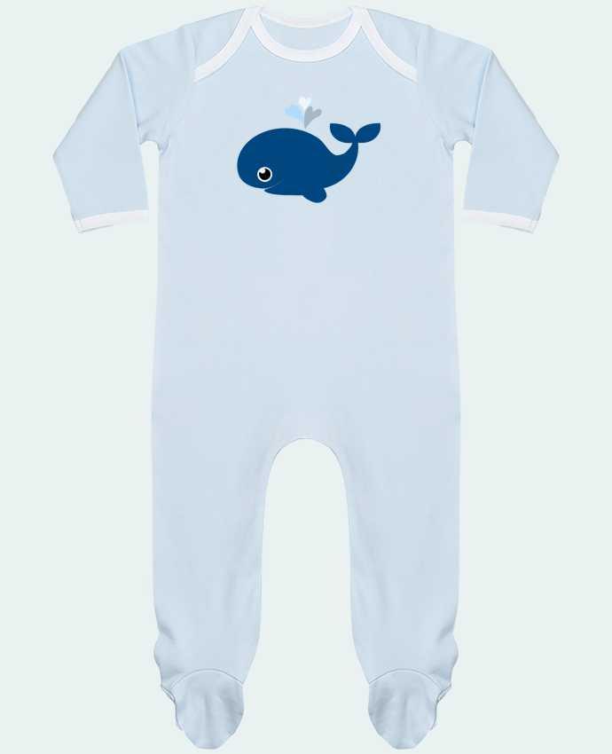 Baby Sleeper long sleeves Contrast Baleine coeur by WBang