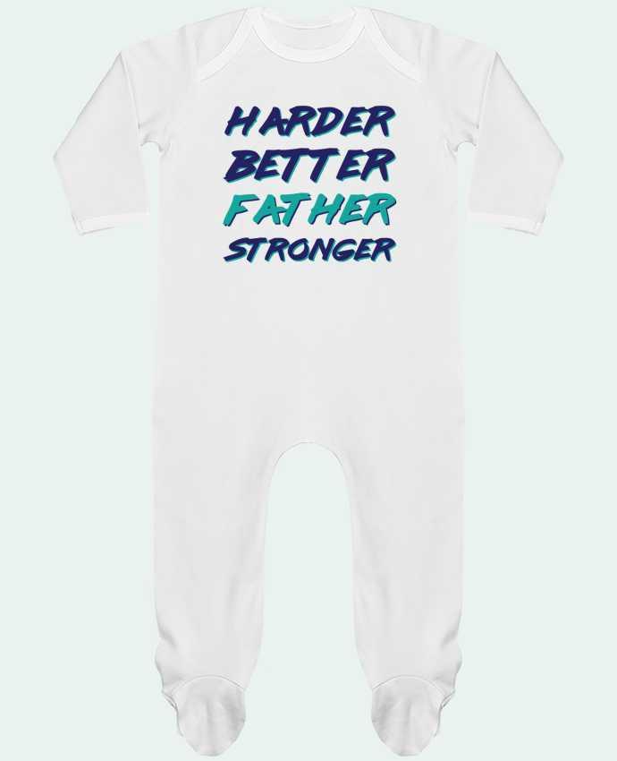 Baby Sleeper long sleeves Contrast Harder Better Father Stronger by tunetoo