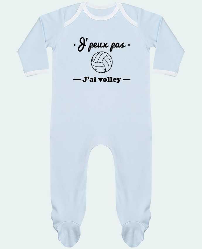 Baby Sleeper long sleeves Contrast J'peux pas j'ai volley , volleyball, volley-ball by Benichan