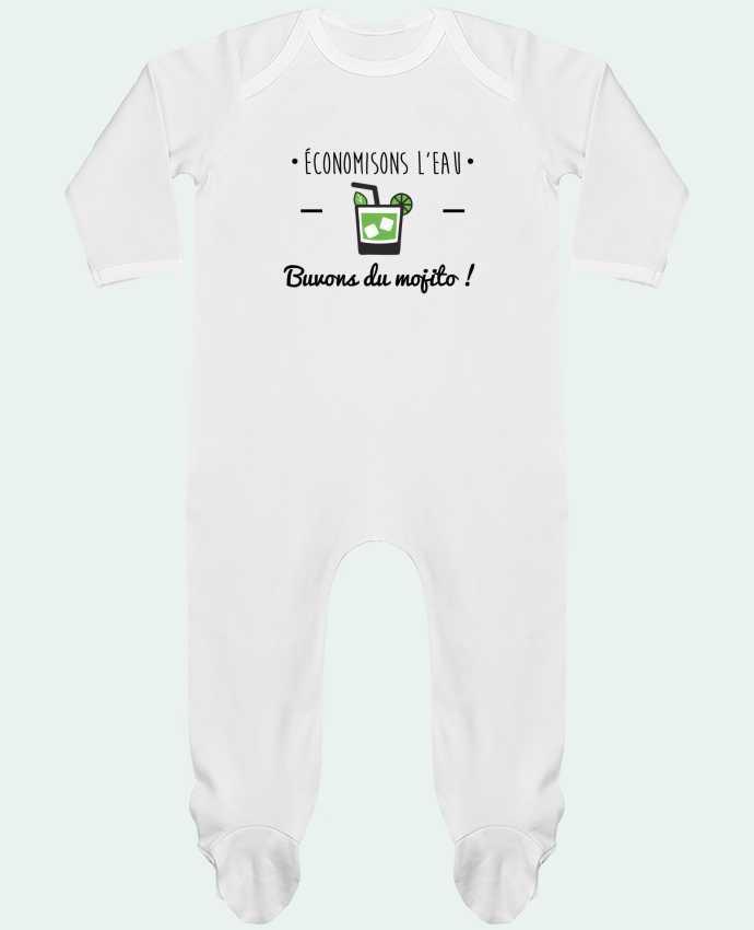 Baby Sleeper long sleeves Contrast Économisons l'eau, buvons du mojito ! Humour , alcool , citations by Benichan
