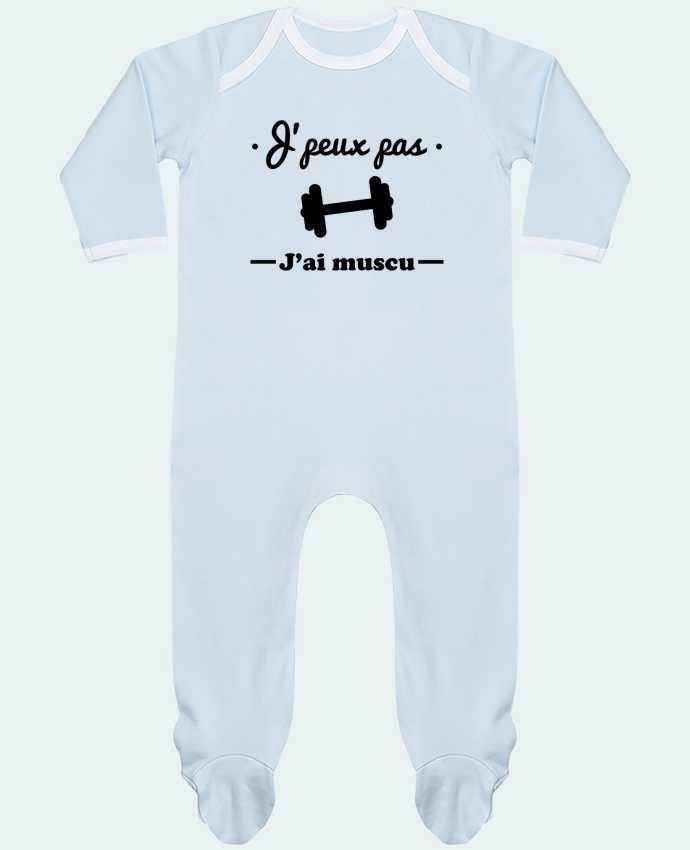 Body Pyjama Bébé J'peux pas j'ai muscu, musculation par Benichan