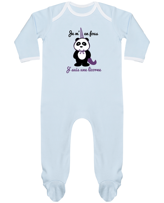 Body Pyjama Bébé Je m'en fous j'suis une licorne, panda par Benichan