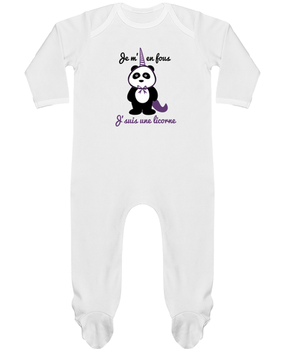 Body Pyjama Bébé Je m'en fous j'suis une licorne, panda par Benichan