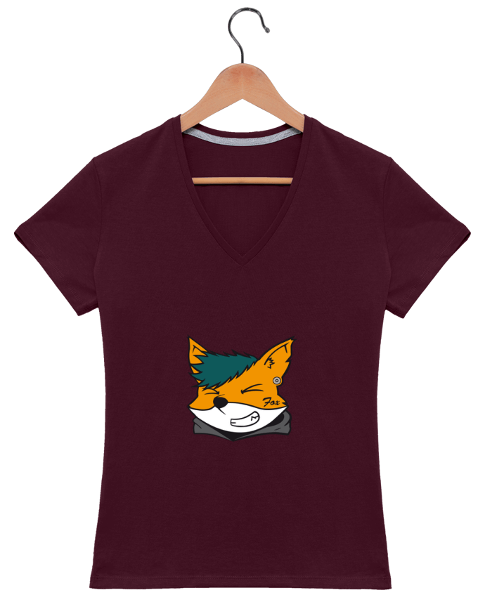 T-shirt femme col V [LOGO PERSONNALISABLE] FOX par Fox Le Sphinx