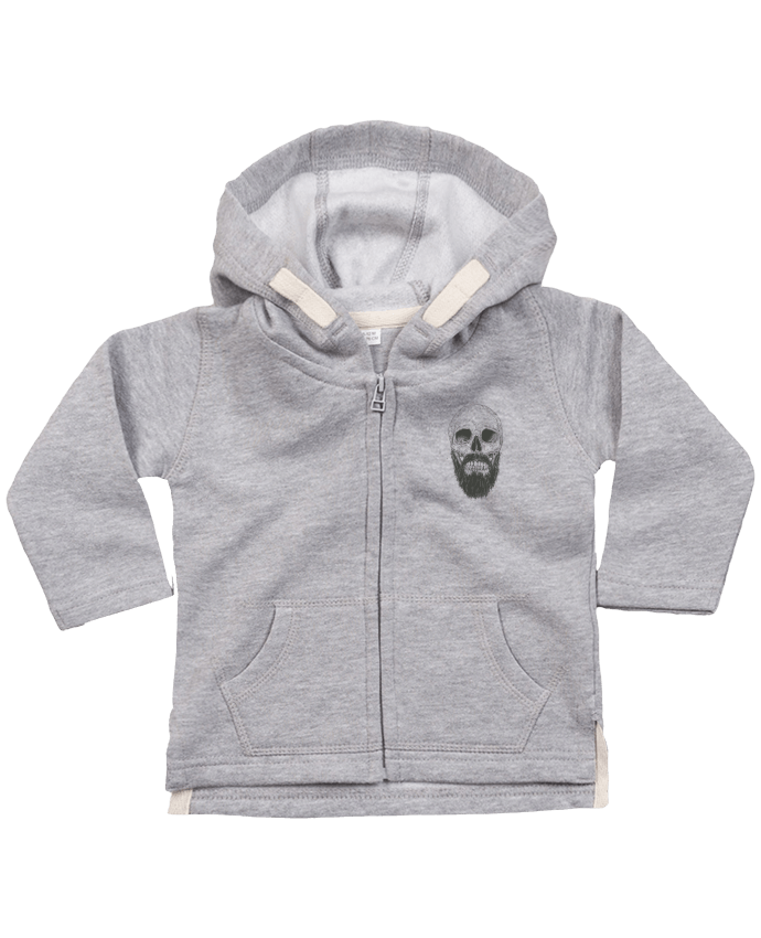 Hoddie with zip for baby Beard is not dead by Balàzs Solti