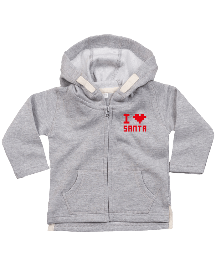 Sweat à capuche bébé zippé I LOVE SANTA par tunetoo