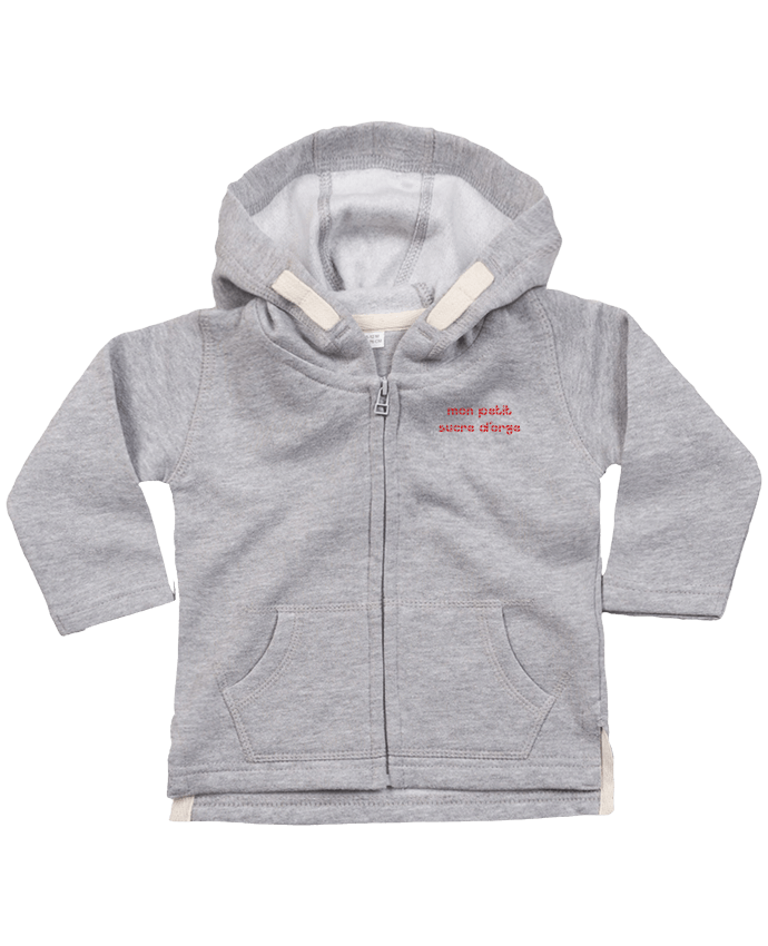 Hoddie with zip for baby Mon petit sucre d'orge by tunetoo