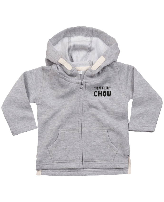 Hoddie with zip for baby Mon petit chou by tunetoo