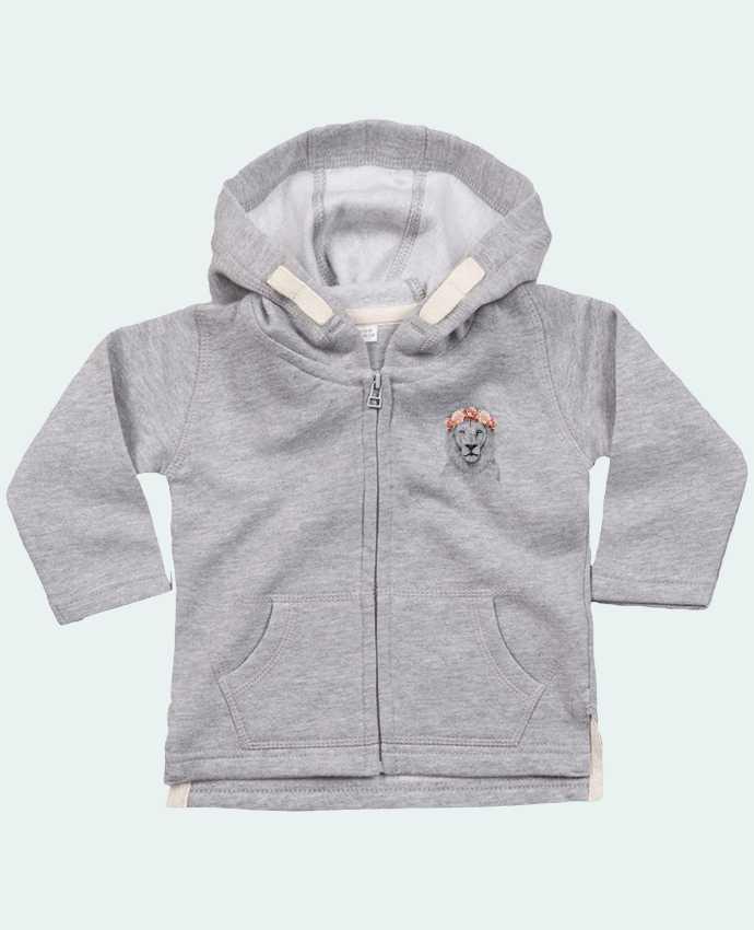 Hoddie with zip for baby Festival Lion by Balàzs Solti