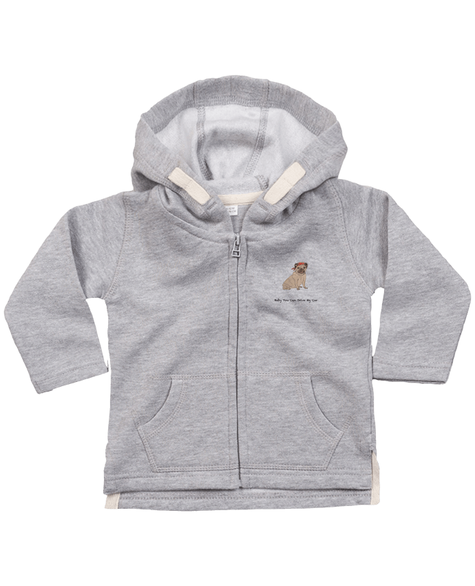Hoddie with zip for baby BABY YOU CAN DRIVE MY CAR by La Paloma