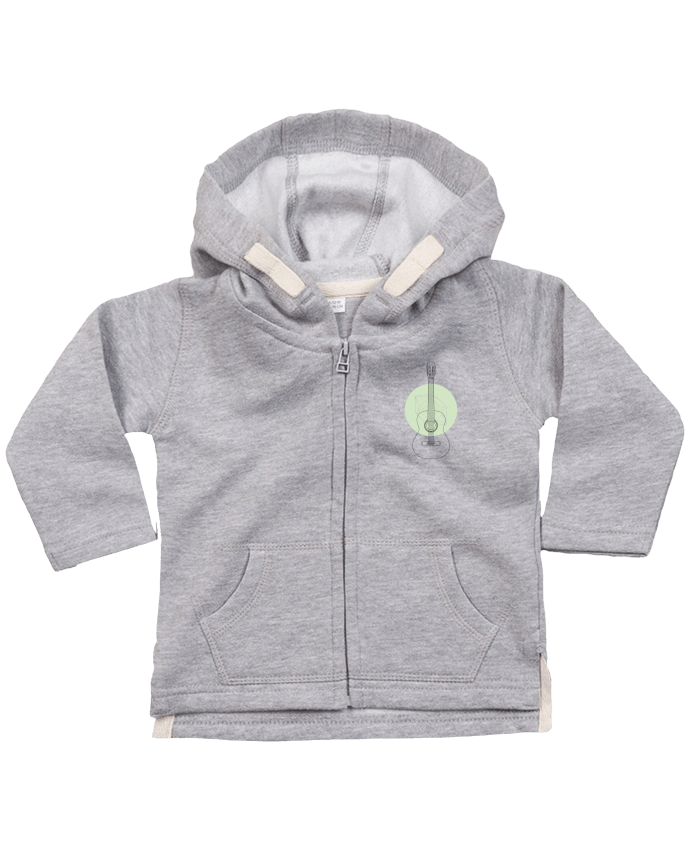 Hoddie with zip for baby Guitar by Florent Bodart