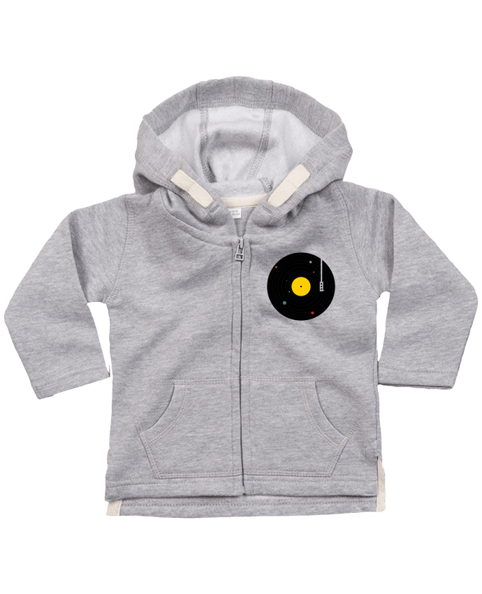 Hoddie with zip for baby Music Everywhere by Florent Bodart
