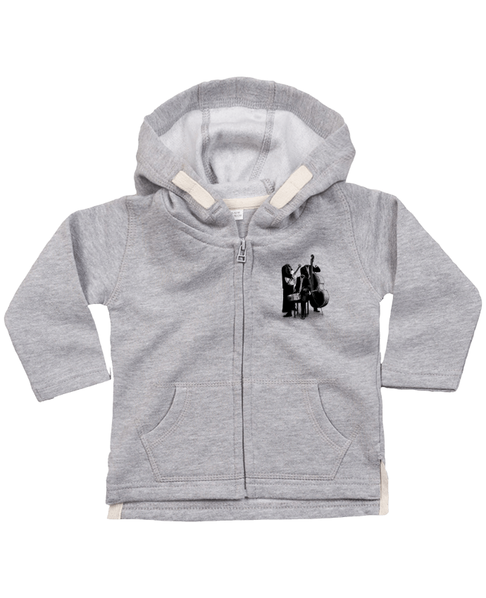Hoddie with zip for baby Les invisibles by Florent Bodart