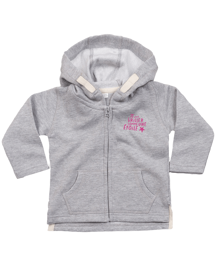 Hoddie with zip for baby Briller comme une étoile by tunetoo