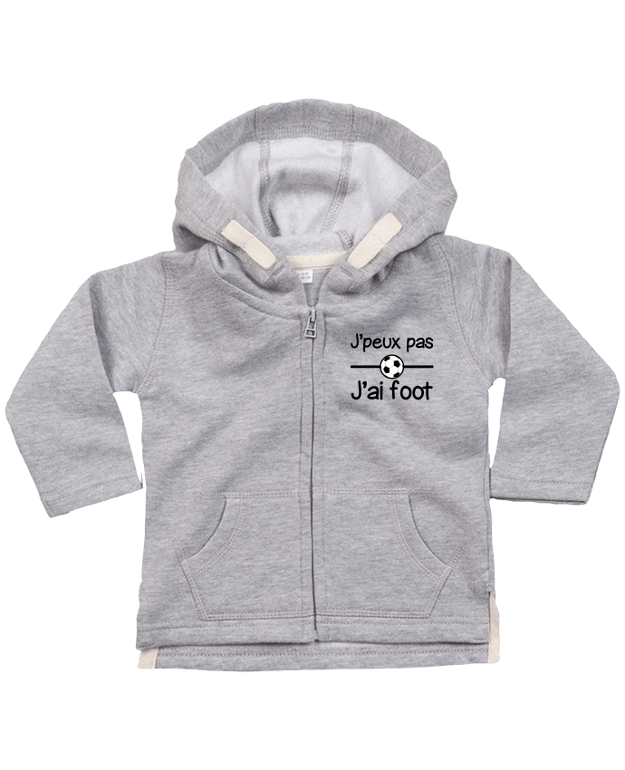 Hoddie with zip for baby J'peux pas j'ai foot , football by Benichan