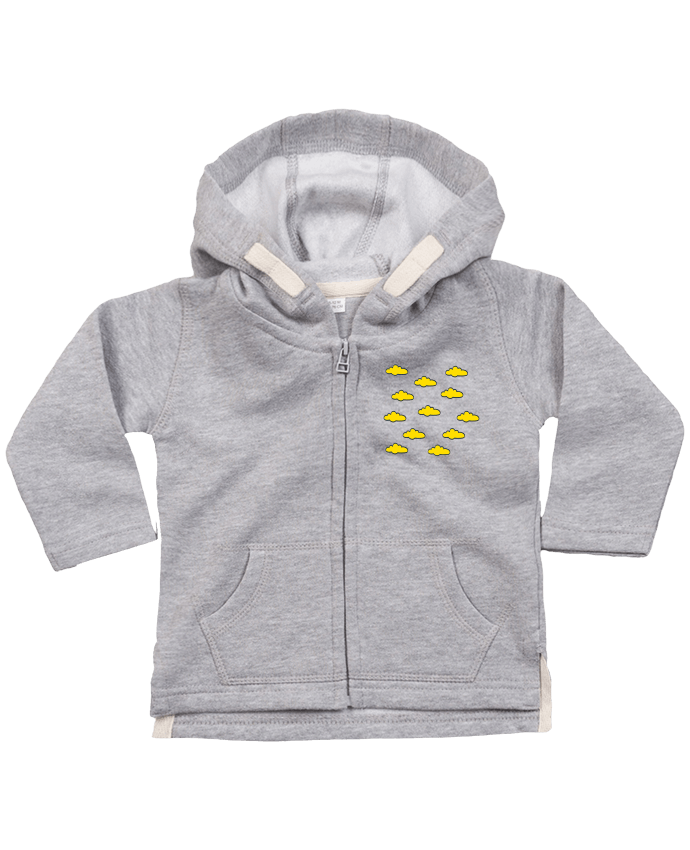 Hoddie with zip for baby Nuages jaunes by SuzonCreations