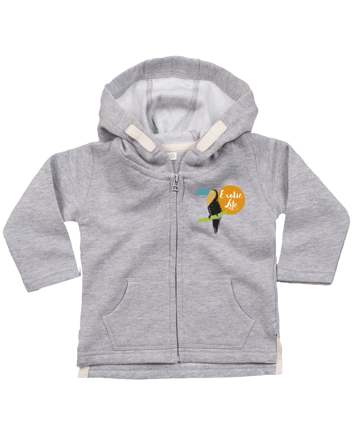 Hoddie with zip for baby TOUCAN by IDÉ'IN