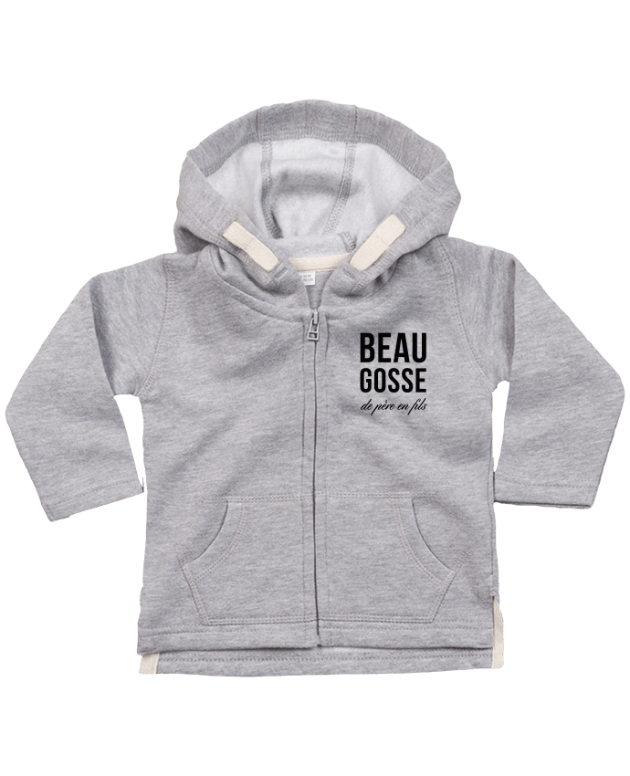 Hoddie with zip for baby Beau gosse de père en fils by tunetoo