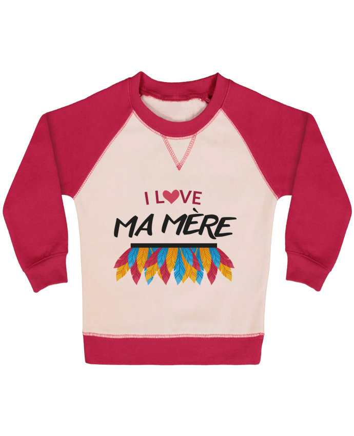 Sweat bébé manches contrastée LOVE MAMAN par IDÉ'IN