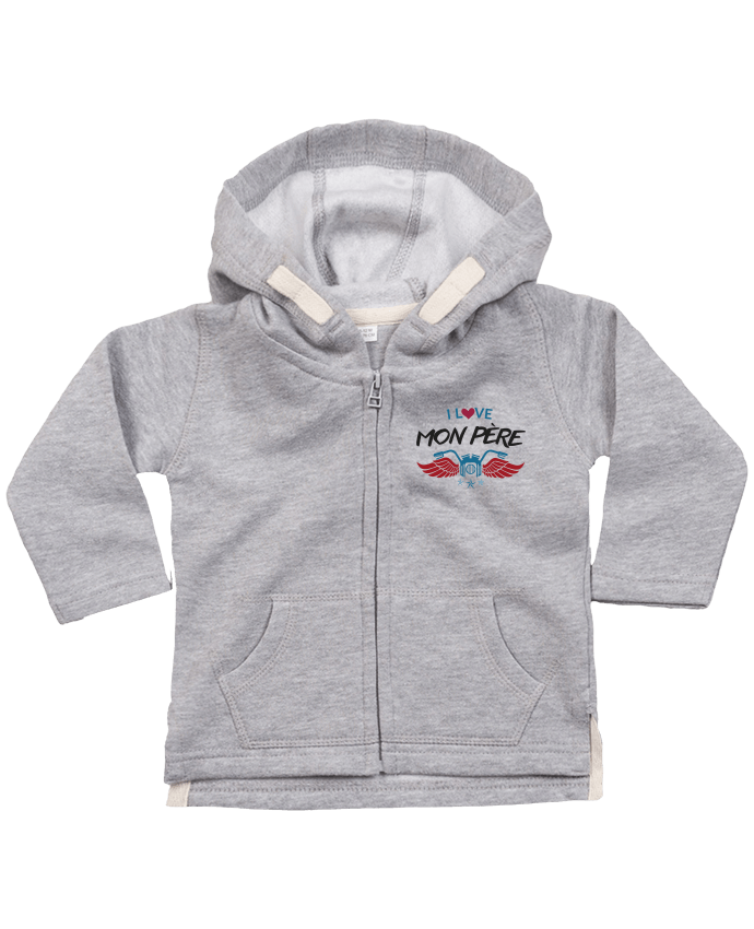 Hoddie with zip for baby LOVE PAPA by IDÉ'IN