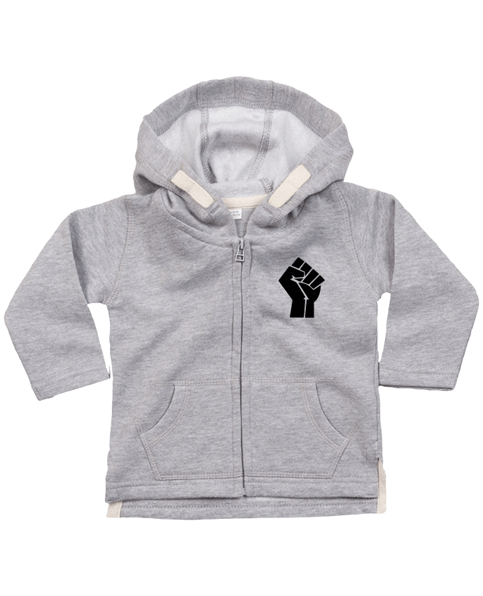 Hoddie with zip for baby Poing levé by Freeyourshirt.com