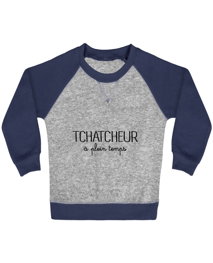 Sweat bébé manches contrastée Thatcheur à plein temps par Freeyourshirt.com