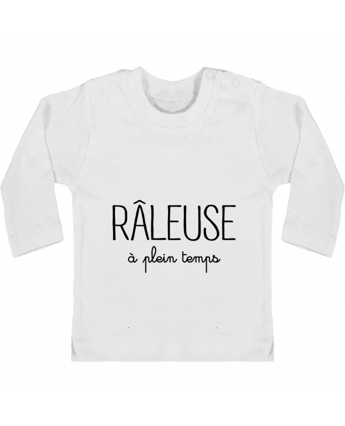 Baby T-shirt with press-studs long sleeve Râleuse à plein temps manches longues du designer Freeyourshirt.com
