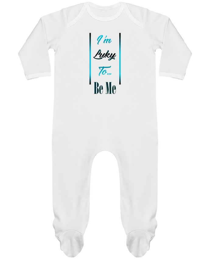 Baby Sleeper long sleeves Contrast I'm lucky to be me by MotorWave's