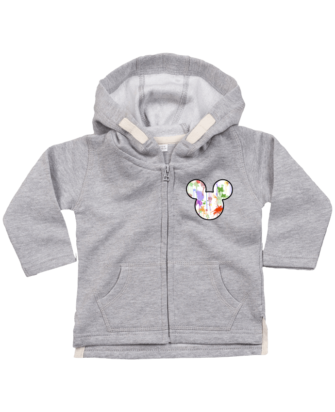 Hoddie with zip for baby Mickey éclaboussures by Tasca