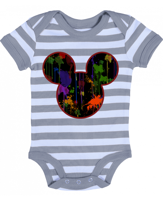 Baby Body striped Tete de Mickey version noir - Tasca