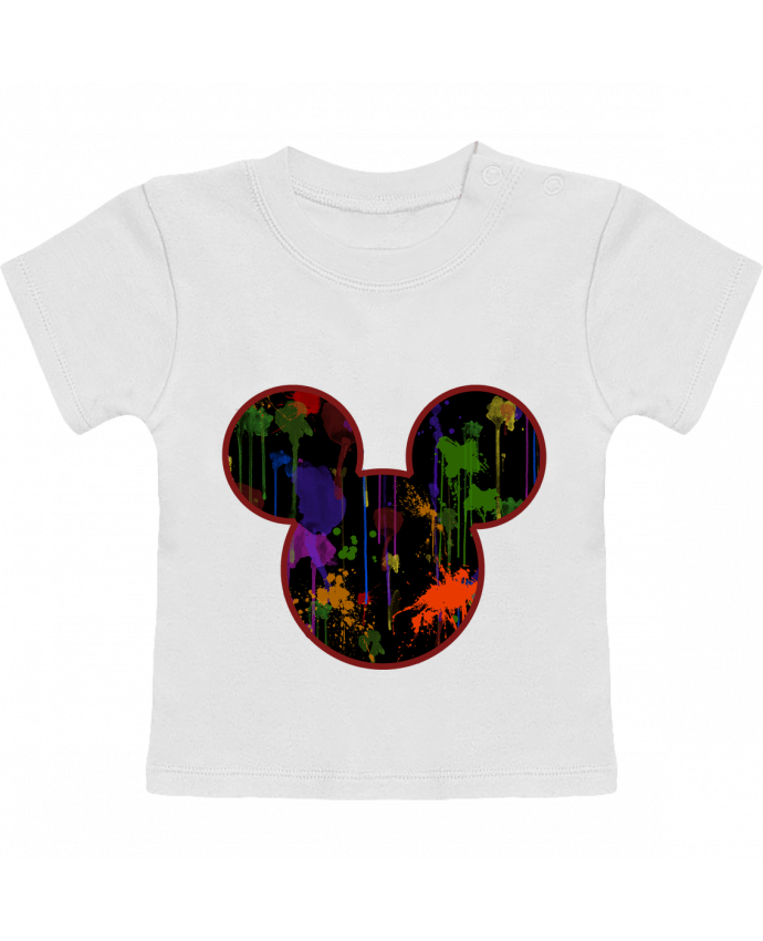 T-shirt bébé Tete de Mickey version noir manches courtes du designer Tasca