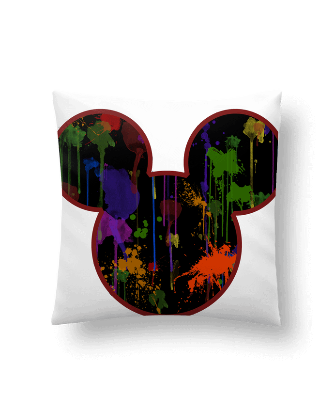Cushion synthetic soft 45 x 45 cm Tete de Mickey version noir by Tasca