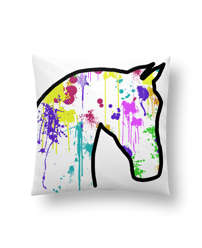 Cushion synthetic soft 45 x 45 cm Cheval éclaboussures by Tasca