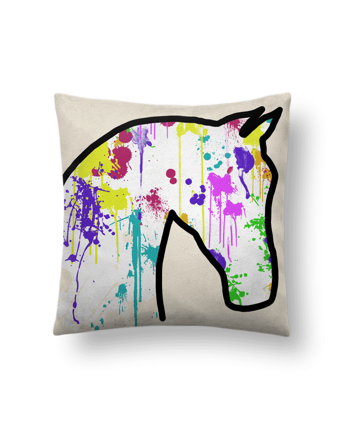 Cushion suede touch 45 x 45 cm Cheval éclaboussures by Tasca