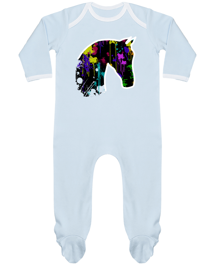 Body Pyjama Bébé Cheval noir avec éclaboussures par Tasca