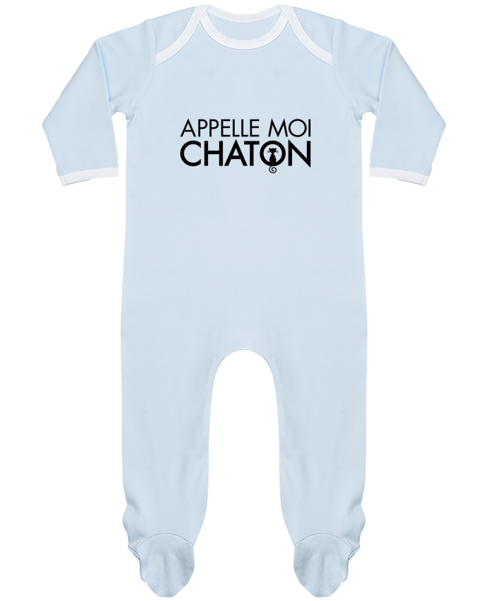 Baby Sleeper long sleeves Contrast Appelle moi Chaton by Freeyourshirt.com