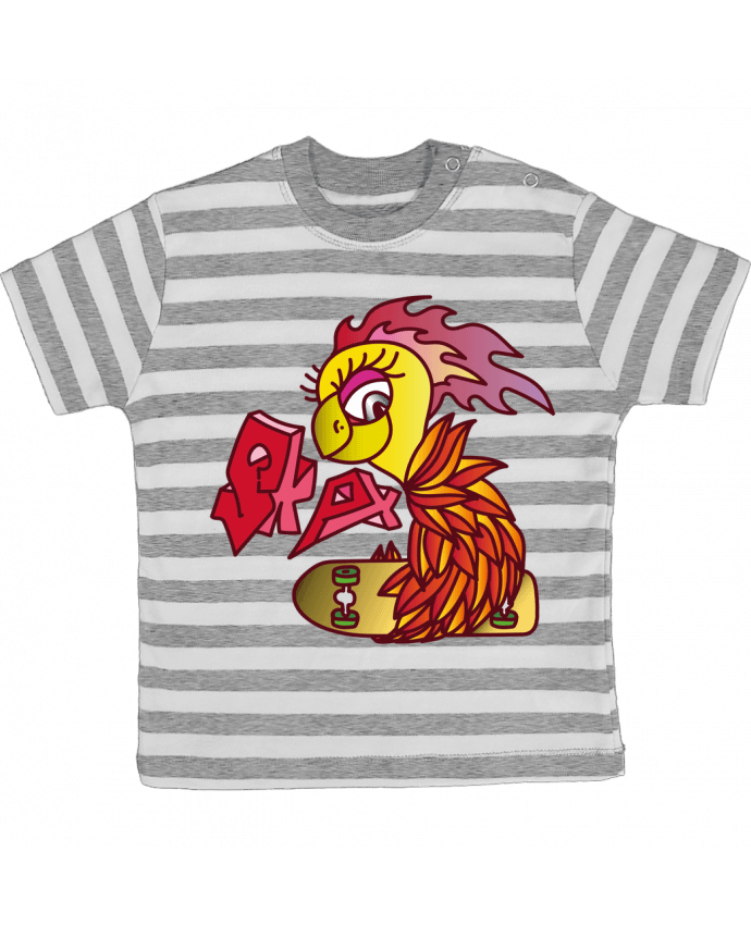 Tee-shirt bébé à rayures SKATING PHOENIX par Santiaguen