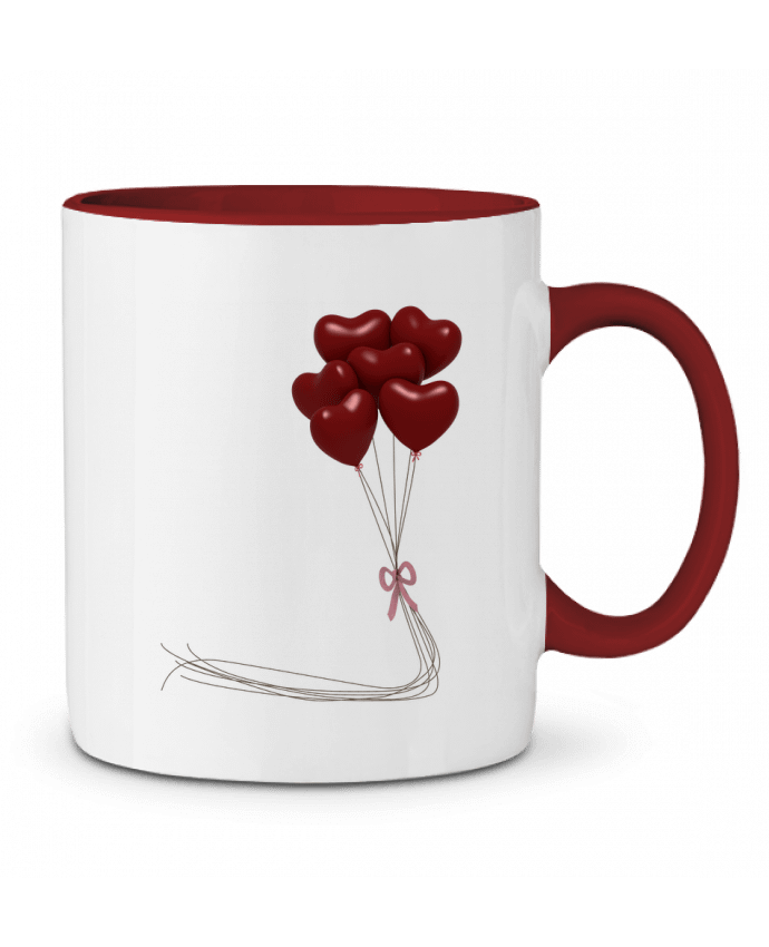 Mug bicolore ballons cœurs JustFree