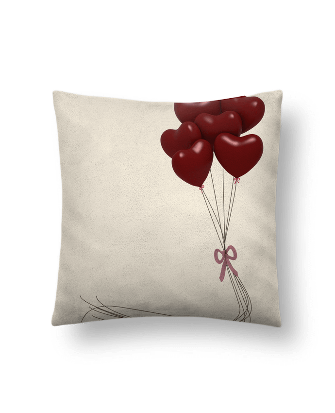 Coussin suédine ballons cœurs par JustFree