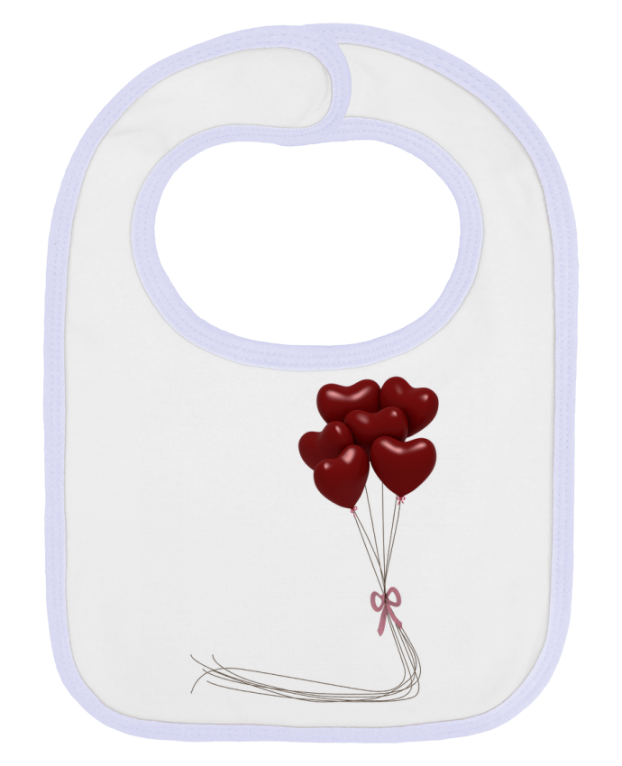 Bavoir bébé uni ballons cœurs par JustFree