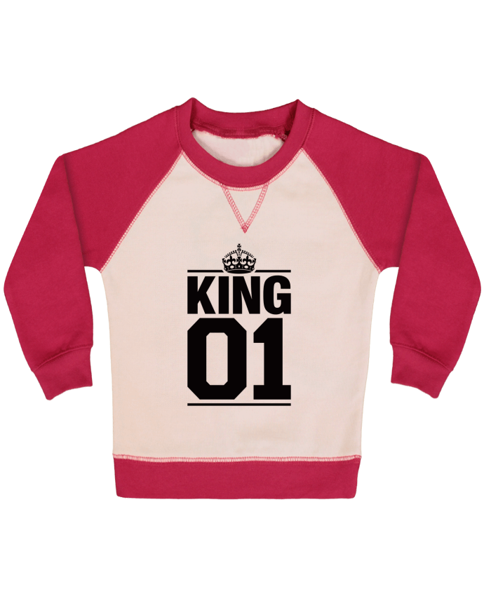 Sweatshirt Baby crew-neck sleeves contrast raglan King 01 by Freeyourshirt.com