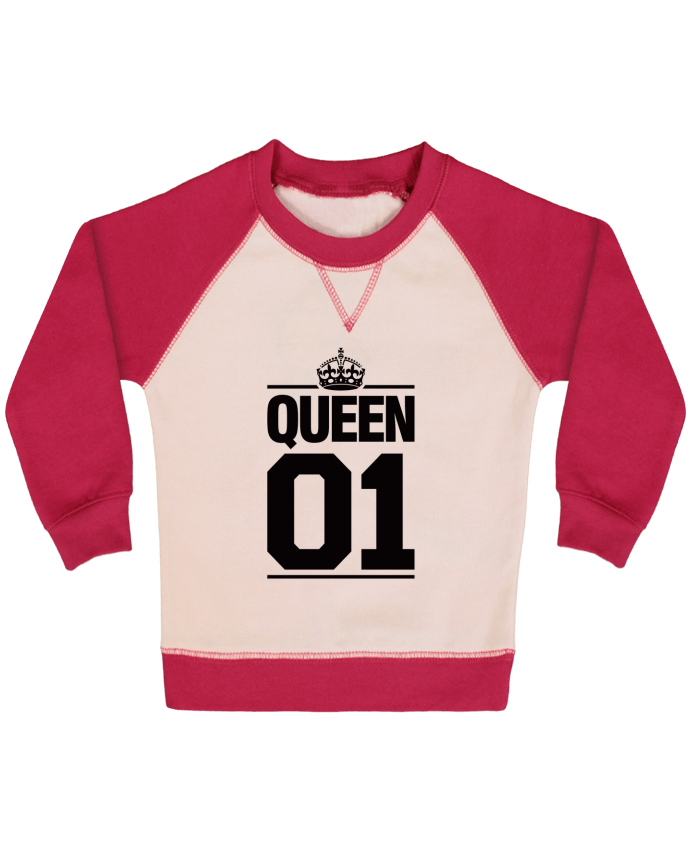 Sweatshirt Baby crew-neck sleeves contrast raglan Queen 01 by Freeyourshirt.com