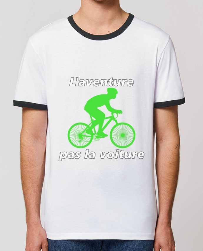 T-shirt L'aventure pas la voiture avec vélo vert par LV-CREATOR