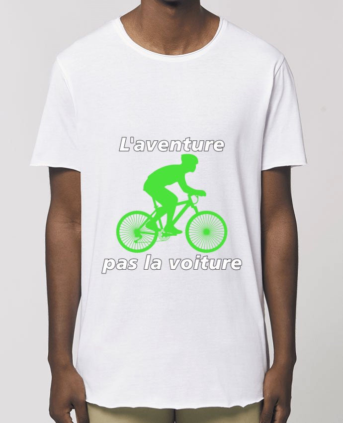 Tee-shirt Homme L'aventure pas la voiture avec vélo vert Par  LV-CREATOR