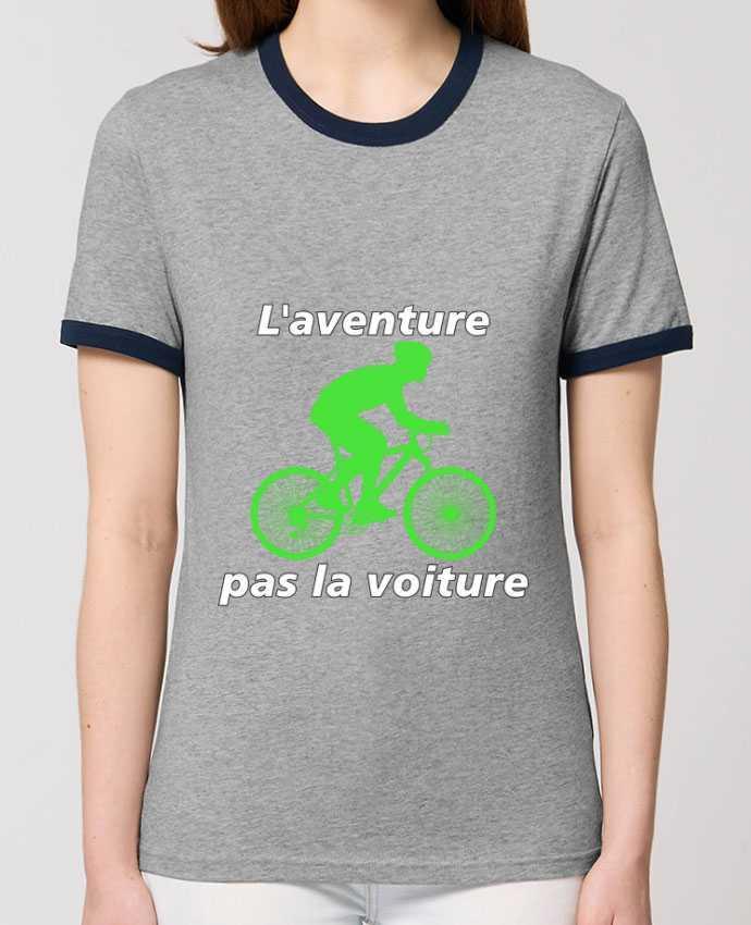 T-shirt L'aventure pas la voiture avec vélo vert par LV-CREATOR