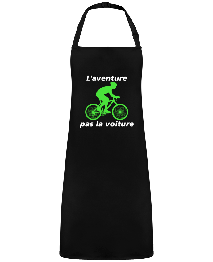 Tablier L'aventure pas la voiture avec vélo vert par  LV-CREATOR